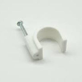 CABLE CLIP WITH NAIL ROUND PVC 10MM